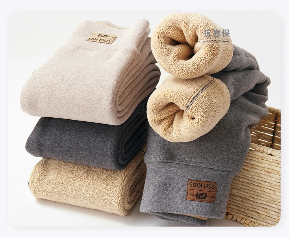 -20 Temperature Winter Girls Warm Trousers Leggings Kids Clothes 3-14 Very Thick Pants For Girls Children Cotton-padded Trousers