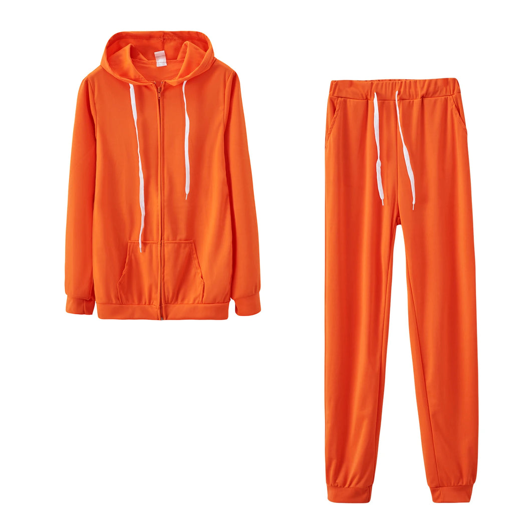 Women's  Two piece Solid Color Plus Fleece Sports