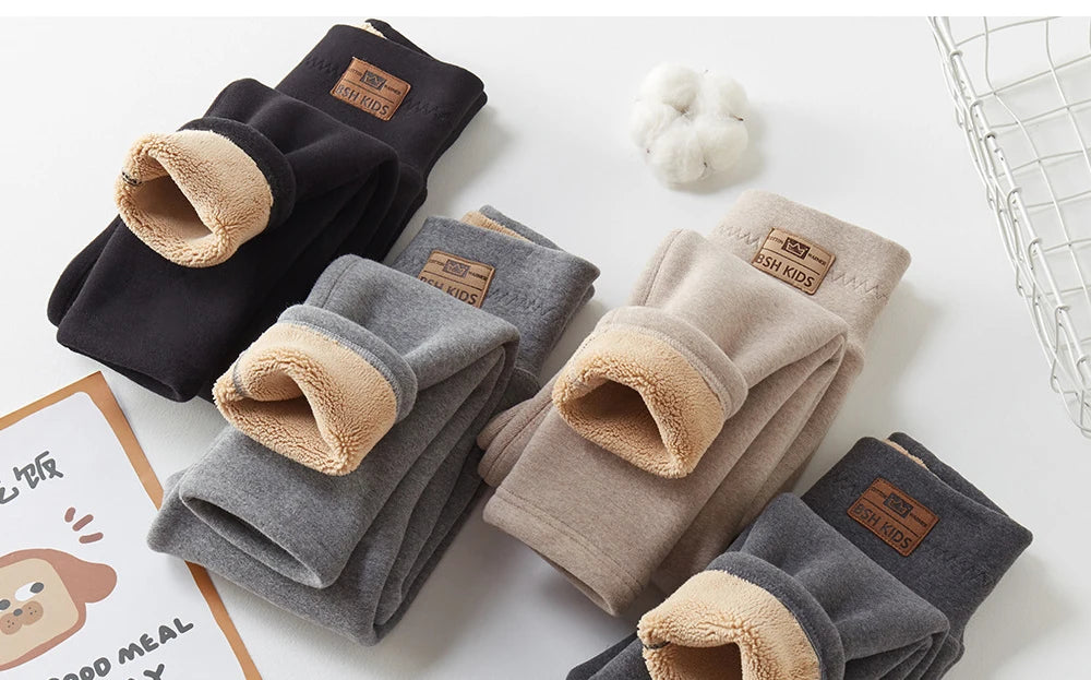 -20 Temperature Winter Girls Warm Trousers Leggings Kids Clothes 3-14 Very Thick Pants For Girls Children Cotton-padded Trousers