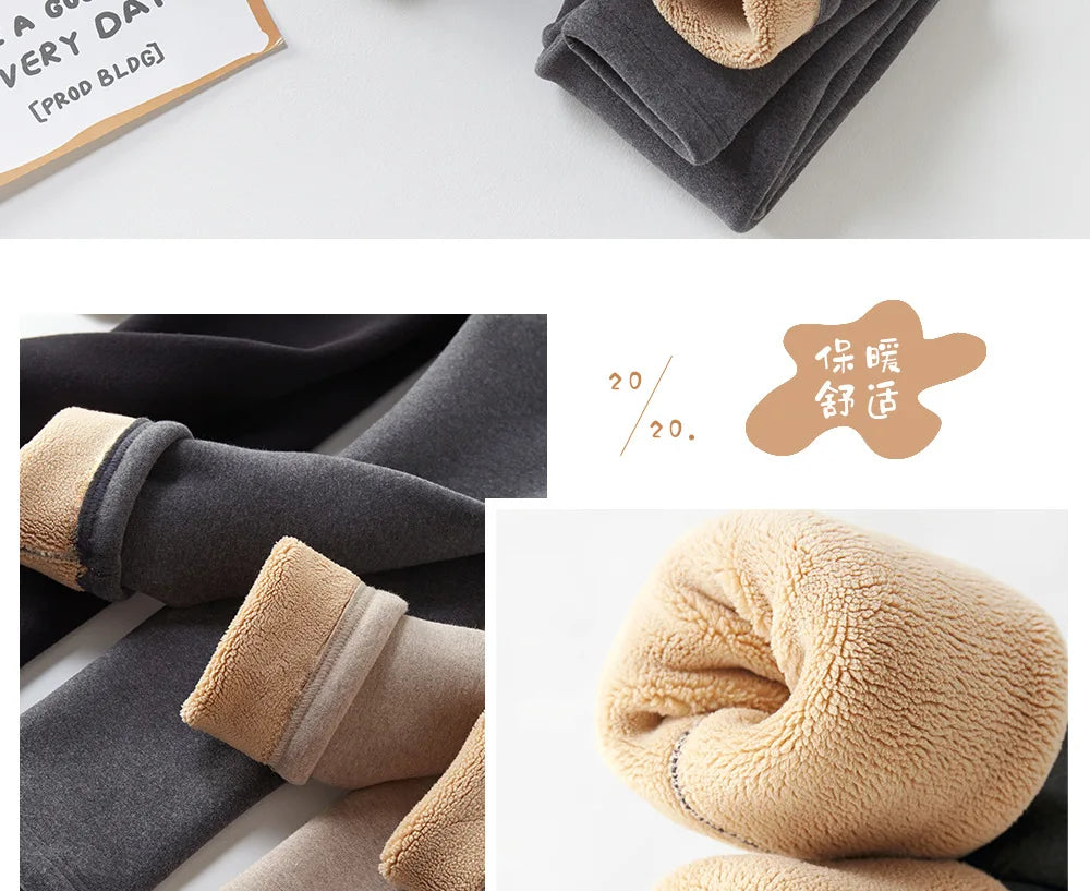 -20 Temperature Winter Girls Warm Trousers Leggings Kids Clothes 3-14 Very Thick Pants For Girls Children Cotton-padded Trousers