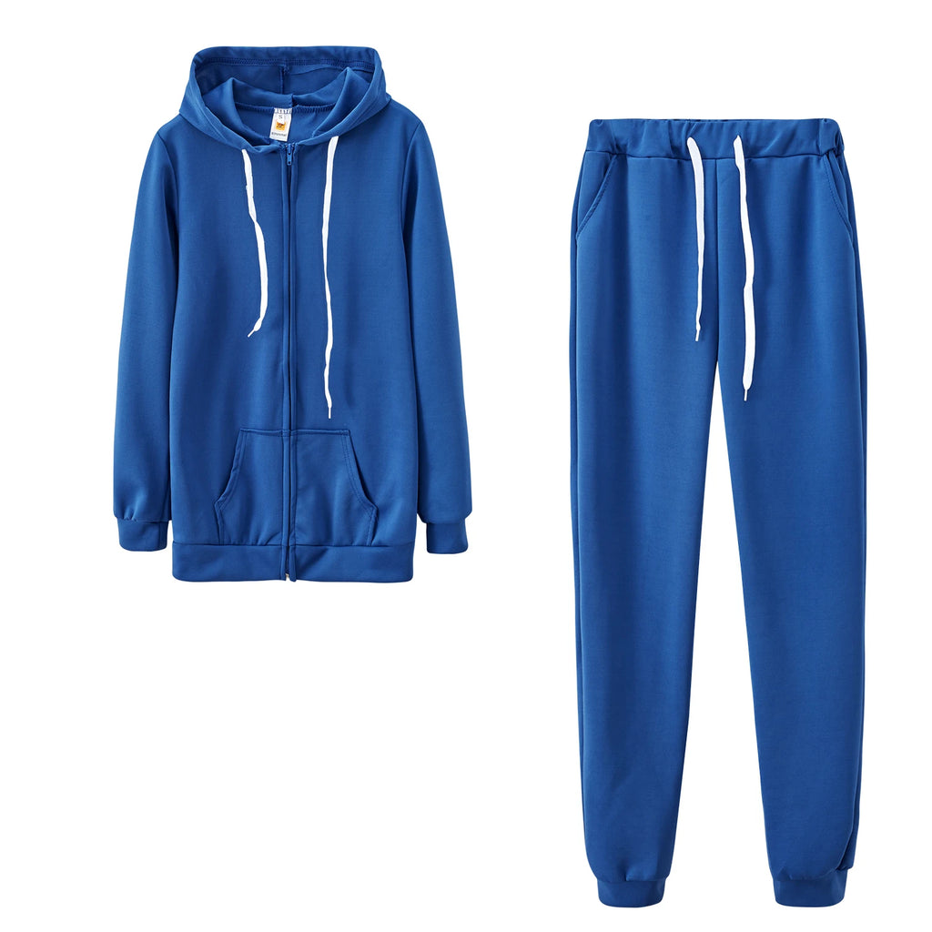 Women's  Two piece Solid Color Plus Fleece Sports