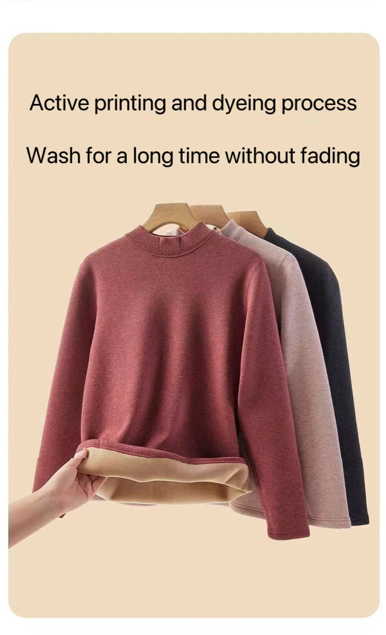 1Set Ultra Thick Thermal Underwear Women Stand Collar Seamless Warm Lingerie Winter Long Sleeve Bottoming Thermal Clothing Sets