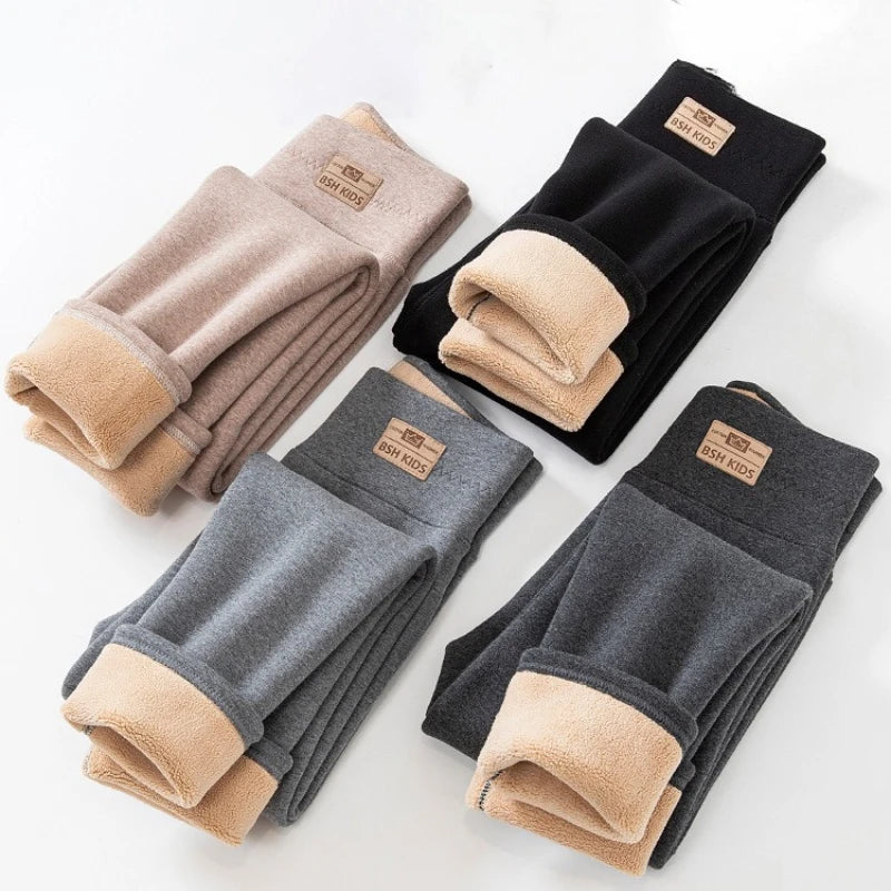 -20 Temperature Winter Girls Warm Trousers Leggings Kids Clothes 3-14 Very Thick Pants For Girls Children Cotton-padded Trousers
