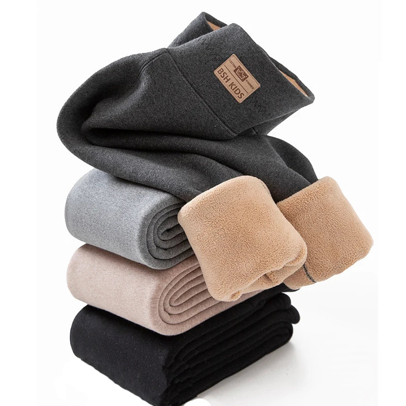 -20 Temperature Winter Girls Warm Trousers Leggings Kids Clothes 3-14 Very Thick Pants For Girls Children Cotton-padded Trousers