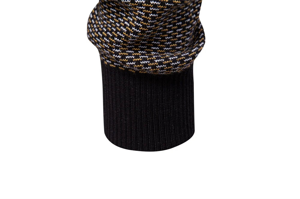 AIOPESON Classic Striped Knitwear Men Cotton Blend Sweater Mock Neck Warm Thickened Old Money Luxury Winter Sweaters for Men