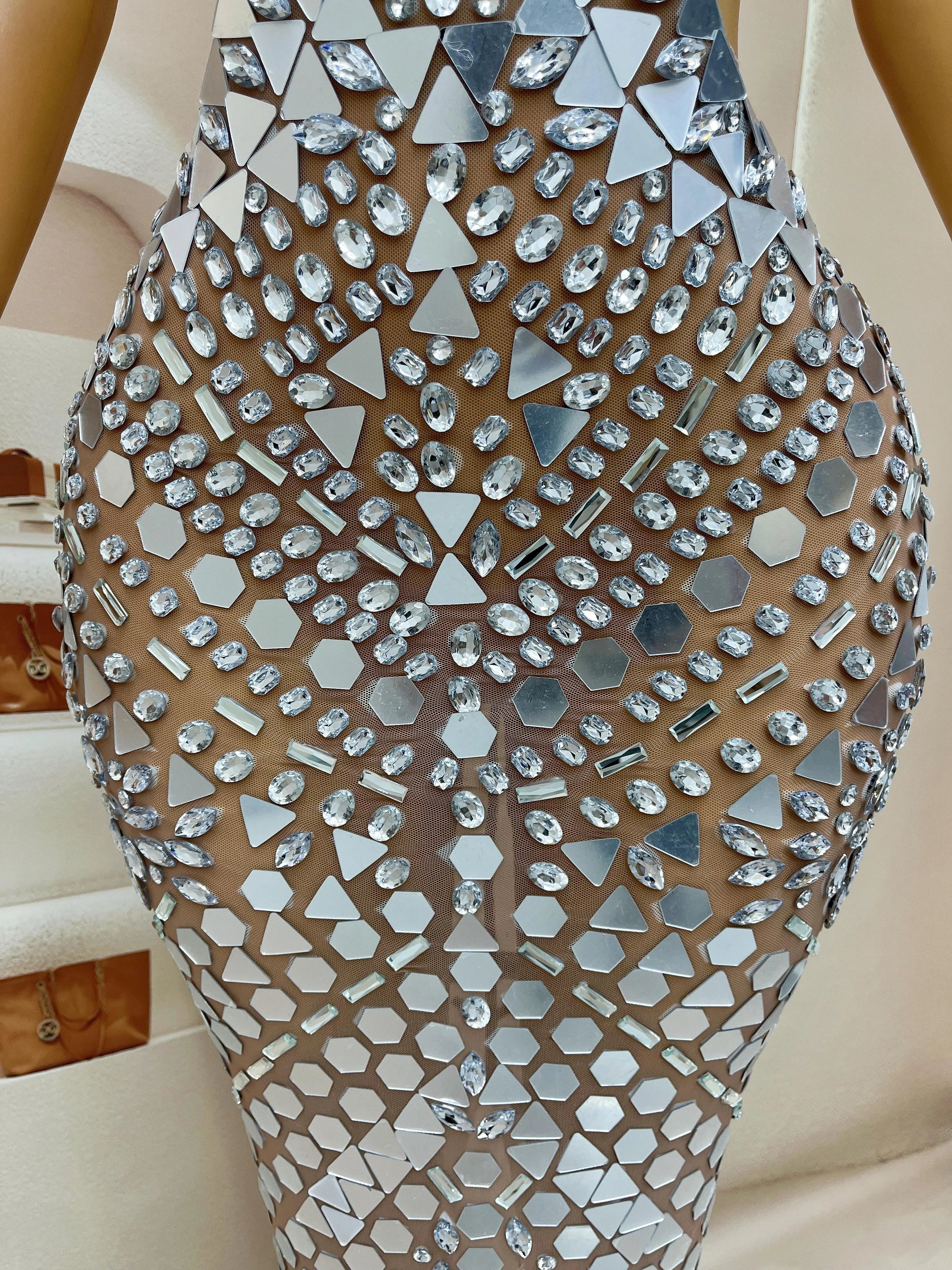 2025 Luxury Women Elegant Dress Rhinestone Sequin Long Dresses Celebrate Birthday Party Prom Outfit Concert Carnival Dresses