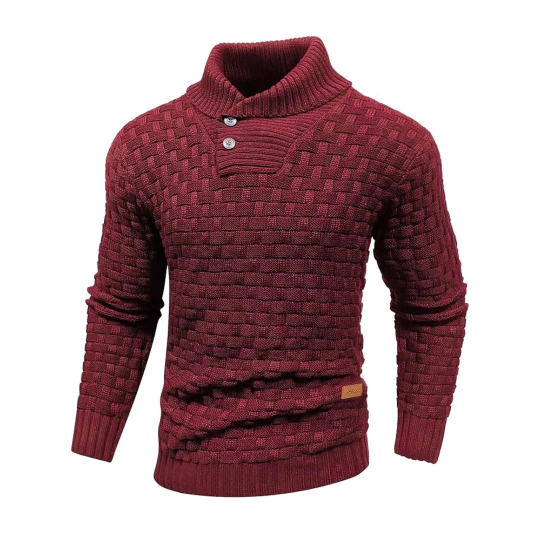 Men’s Sweater Winter Knitted Crew Neck Warm Soft Long Sleeve Pullover Textured Ribbed Edge Comfortable High Quality Top US Size