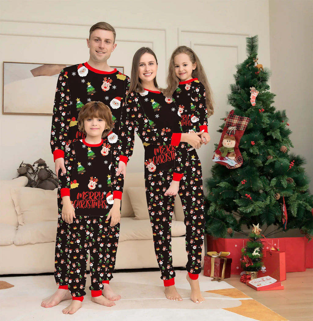 2025 New Christmas Look Outfit Family Matching Pajamas Set All Over Print Mother Father Kids Clothing Sets Baby Romper Xmas Wear