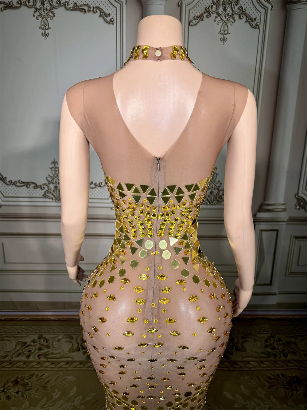 2025 Luxury Women Elegant Dress Rhinestone Sequin Long Dresses Celebrate Birthday Party Prom Outfit Concert Carnival Dresses