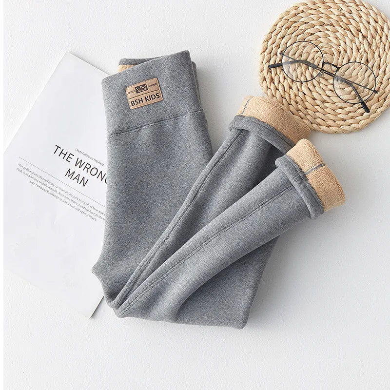 -20 Temperature Winter Girls Warm Trousers Leggings Kids Clothes 3-14 Very Thick Pants For Girls Children Cotton-padded Trousers