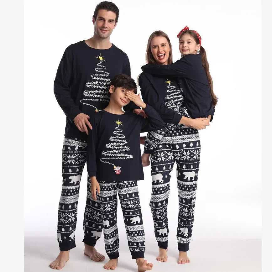 2025 New Family Christmas Pajamas Mom Dad Kids Matching Clothing Set Baby Romper Pjs Soft Loose 2 Pieces Suit Homewear Xmas Look