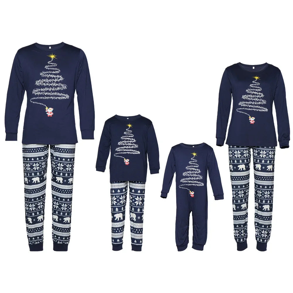 2025 New Family Christmas Pajamas Mom Dad Kids Matching Clothing Set Baby Romper Pjs Soft Loose 2 Pieces Suit Homewear Xmas Look