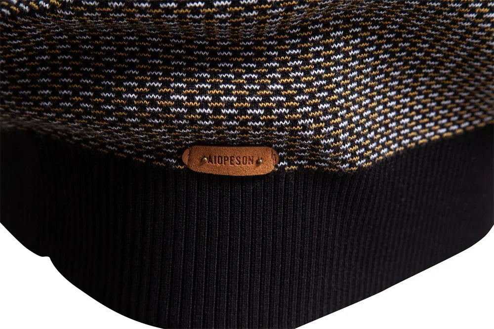 AIOPESON Classic Striped Knitwear Men Cotton Blend Sweater Mock Neck Warm Thickened Old Money Luxury Winter Sweaters for Men