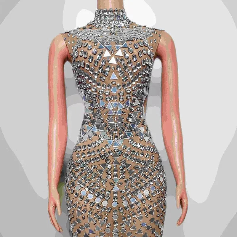 2025 Luxury Women Elegant Dress Rhinestone Sequin Long Dresses Celebrate Birthday Party Prom Outfit Concert Carnival Dresses