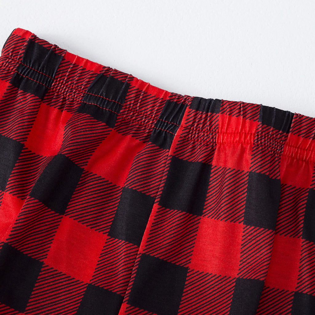 2025 New Santa Claus Plaid Family Christmas Pajamas Matching Set for Couples Kids Full Sleeve Loose 2pcs Suit Xmas Look Pyjamas