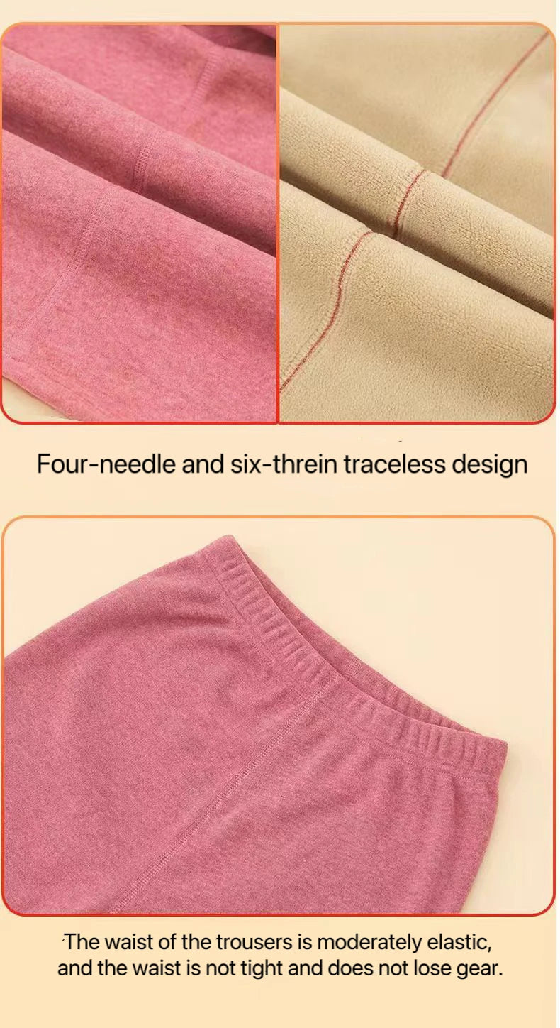 1Set Ultra Thick Thermal Underwear Women Stand Collar Seamless Warm Lingerie Winter Long Sleeve Bottoming Thermal Clothing Sets