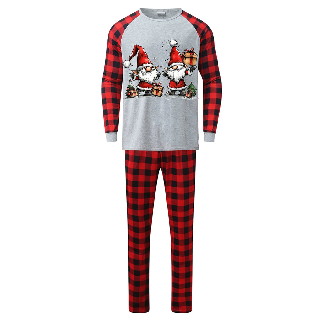 2025 New Santa Claus Plaid Family Christmas Pajamas Matching Set for Couples Kids Full Sleeve Loose 2pcs Suit Xmas Look Pyjamas