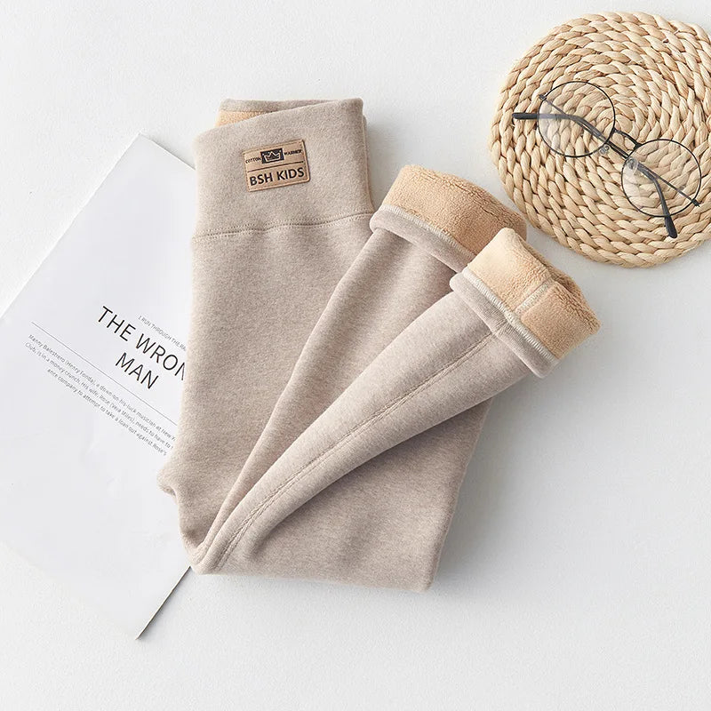 -20 Temperature Winter Girls Warm Trousers Leggings Kids Clothes 3-14 Very Thick Pants For Girls Children Cotton-padded Trousers