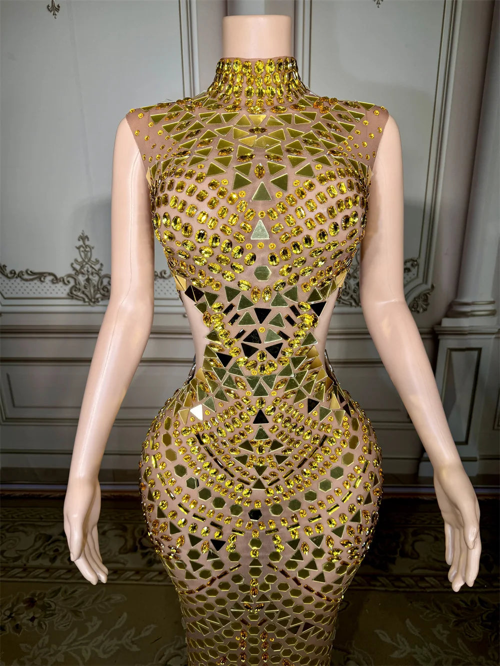 2025 Luxury Women Elegant Dress Rhinestone Sequin Long Dresses Celebrate Birthday Party Prom Outfit Concert Carnival Dresses