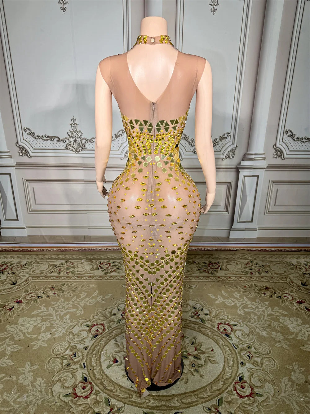 2025 Luxury Women Elegant Dress Rhinestone Sequin Long Dresses Celebrate Birthday Party Prom Outfit Concert Carnival Dresses