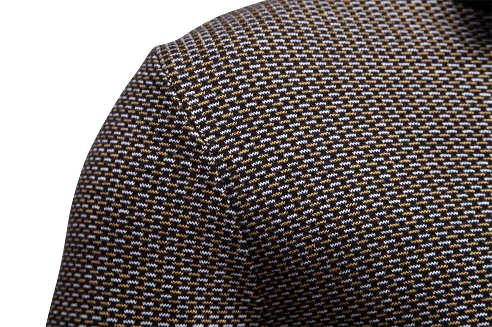 AIOPESON Classic Striped Knitwear Men Cotton Blend Sweater Mock Neck Warm Thickened Old Money Luxury Winter Sweaters for Men