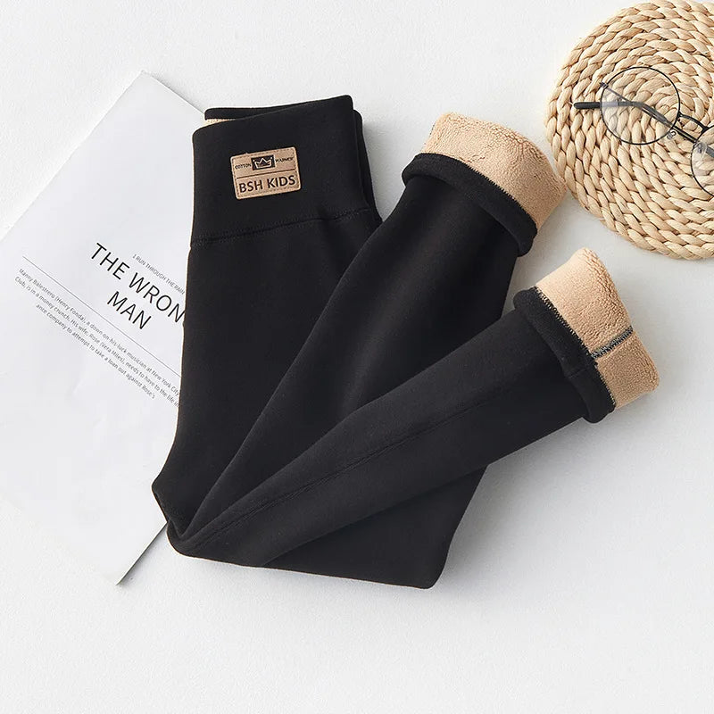 -20 Temperature Winter Girls Warm Trousers Leggings Kids Clothes 3-14 Very Thick Pants For Girls Children Cotton-padded Trousers