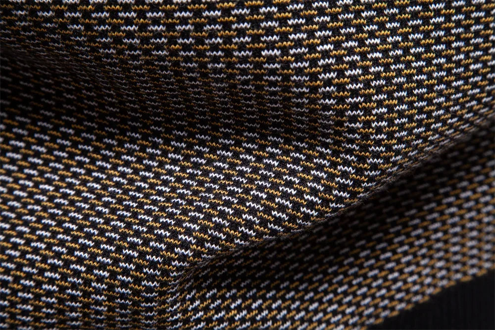 AIOPESON Classic Striped Knitwear Men Cotton Blend Sweater Mock Neck Warm Thickened Old Money Luxury Winter Sweaters for Men