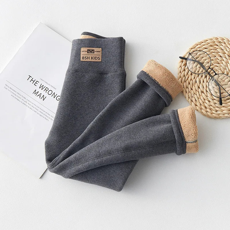 -20 Temperature Winter Girls Warm Trousers Leggings Kids Clothes 3-14 Very Thick Pants For Girls Children Cotton-padded Trousers